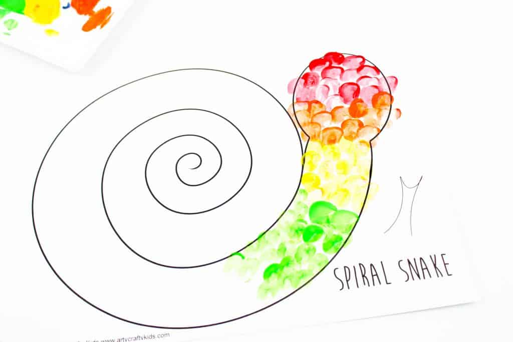 Printable spiral snake mobile craft