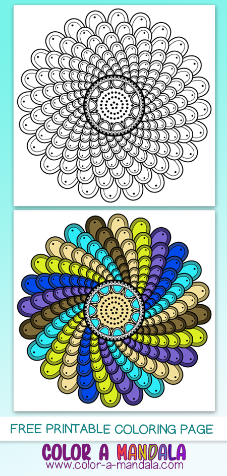 Spiral mandala coloring page m