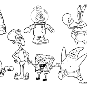 Spongebob coloring pages printable for free download