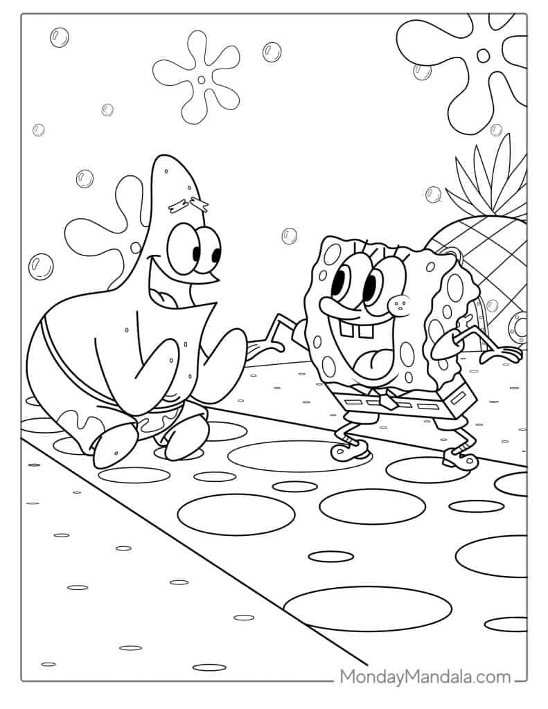 Spongebob coloring pages free pdf printables