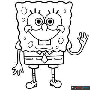Spongebob squarepants coloring page easy drawing guides