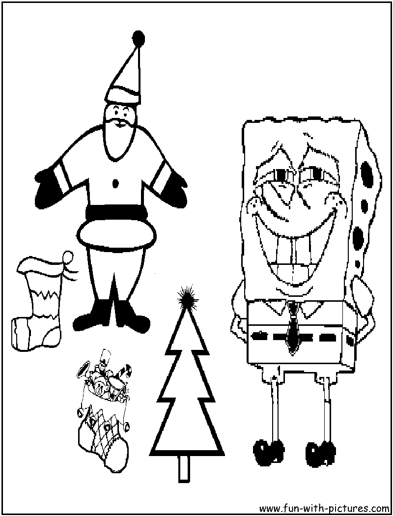 Spongebob christmas coloring page