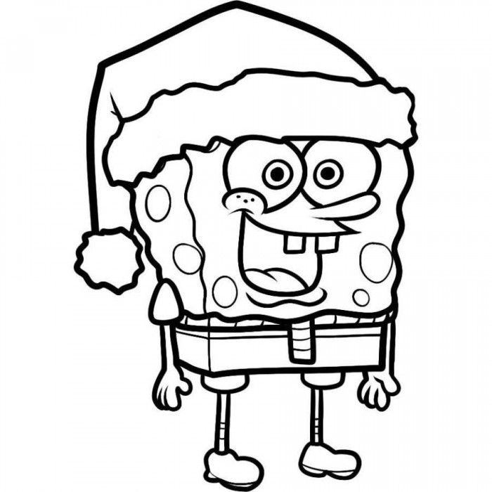 Free printable spongebob squarepants coloring pages for kids dibujos de navidad faciles bob esponja colorear pãginas para colorear de navidad