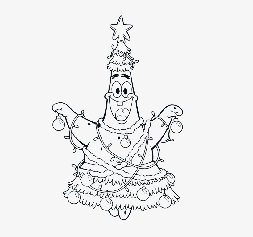 Free spongebob christmas coloring pages patrick friend