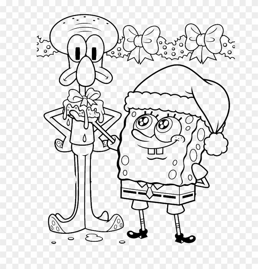 Spongebob and squidward take charge of christmas coloring