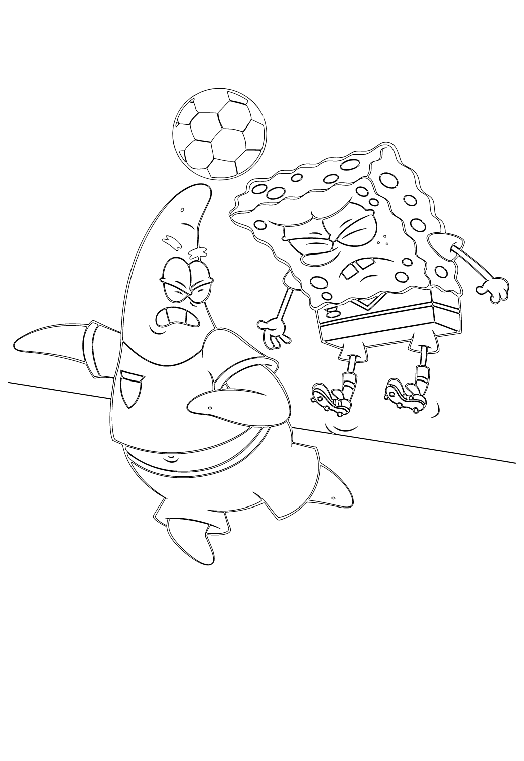 Free printable spongebob ball coloring page for adults and kids