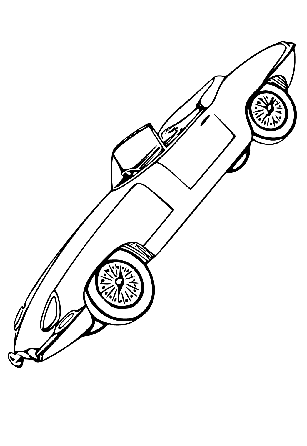 Free printable sports car old coloring page for adults and kids