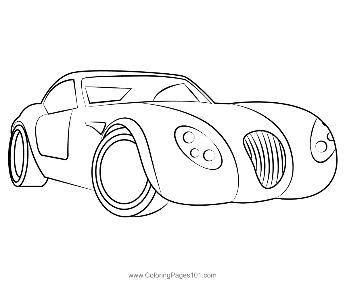 Luxury sports car coloring page for kids