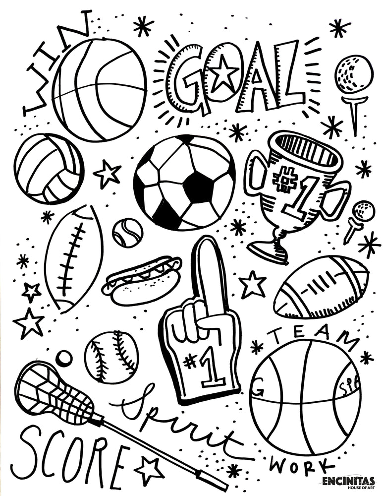 Sports coloring page â encinitas house of art