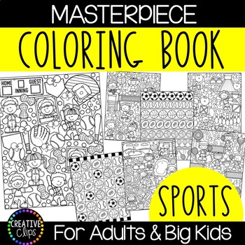 Sports coloring pages masterpieces made by creative clips tpt