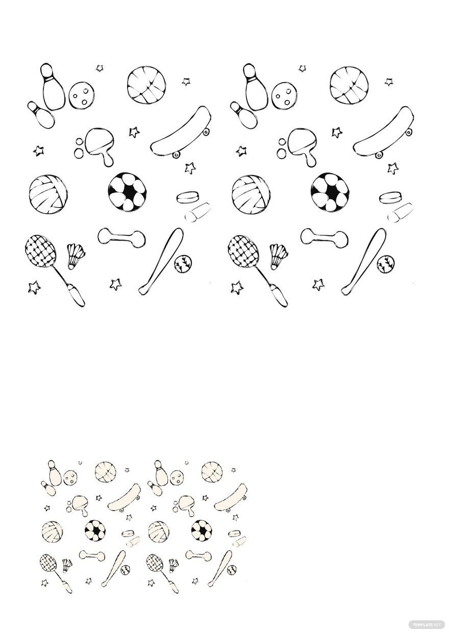 Free sports doodle coloring page