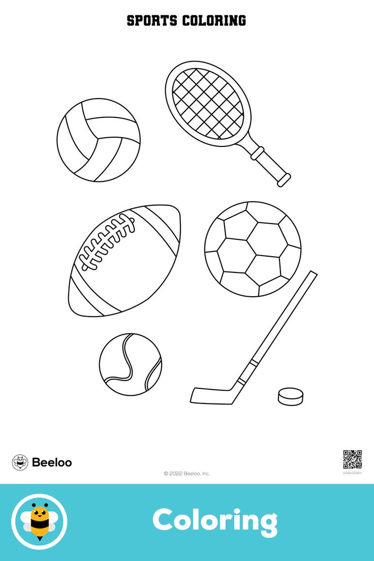 Sports coloring in color coloring worksheets for kindergarten sports theme