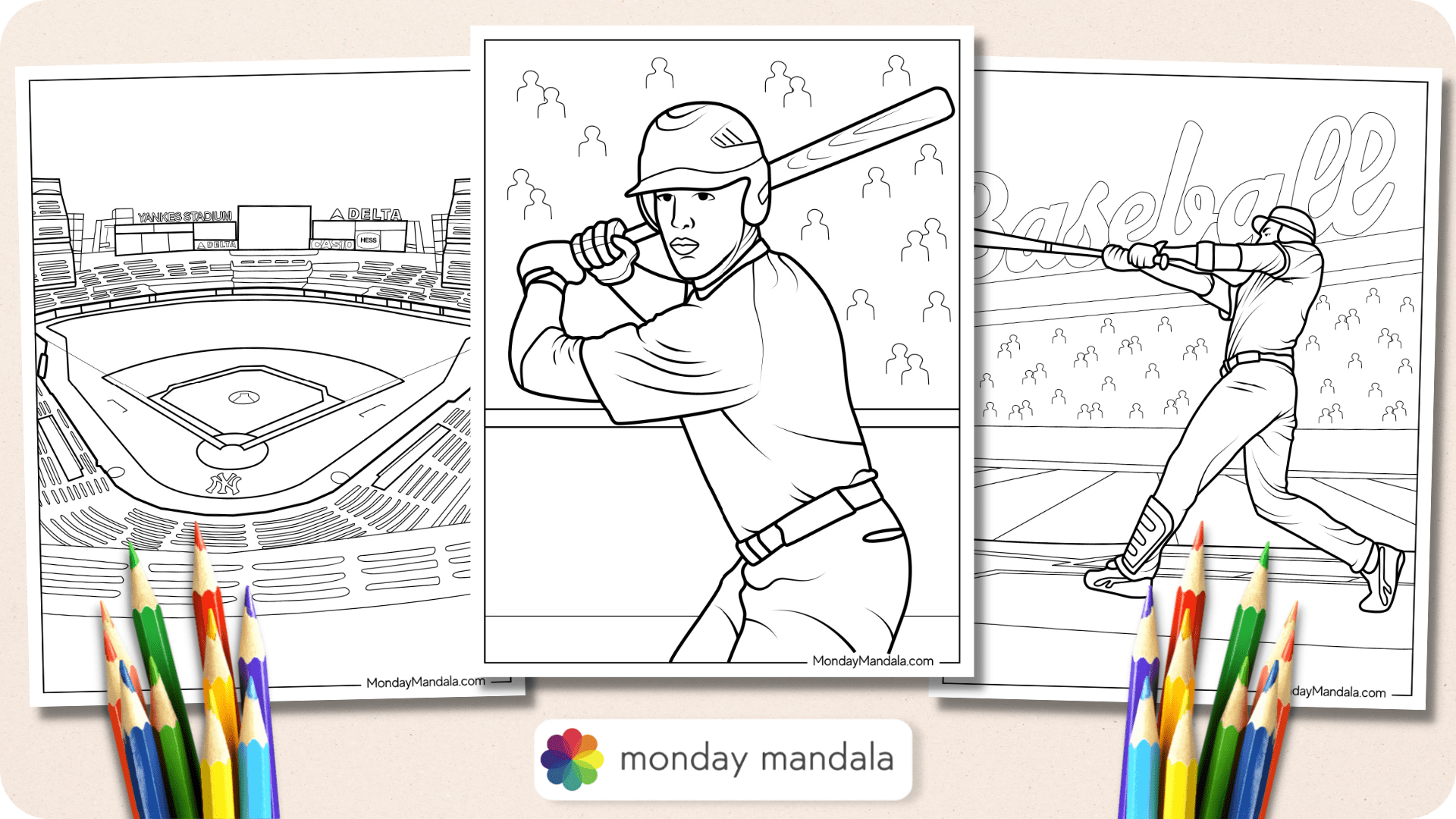 Baseball coloring pages free pdf printables