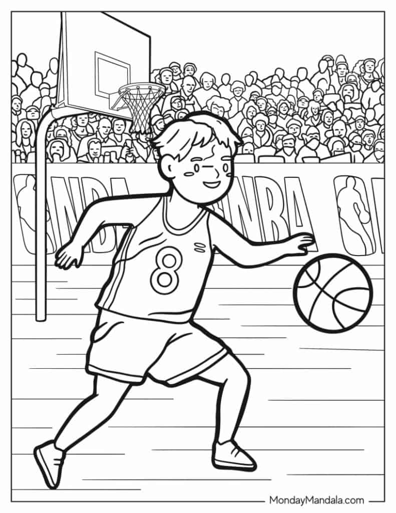 Nba basketball coloring pages free pdf printables