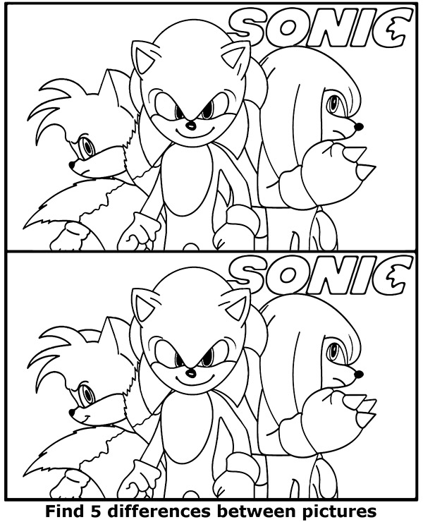Spot the difference sonic picture