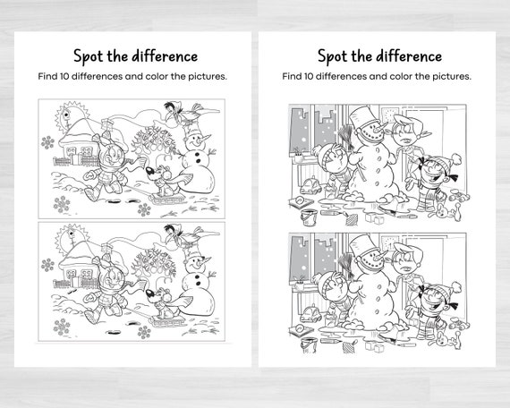 Spot the difference activities spot the difference printable pages kids puzzle games road trip games activities kids printables instant download