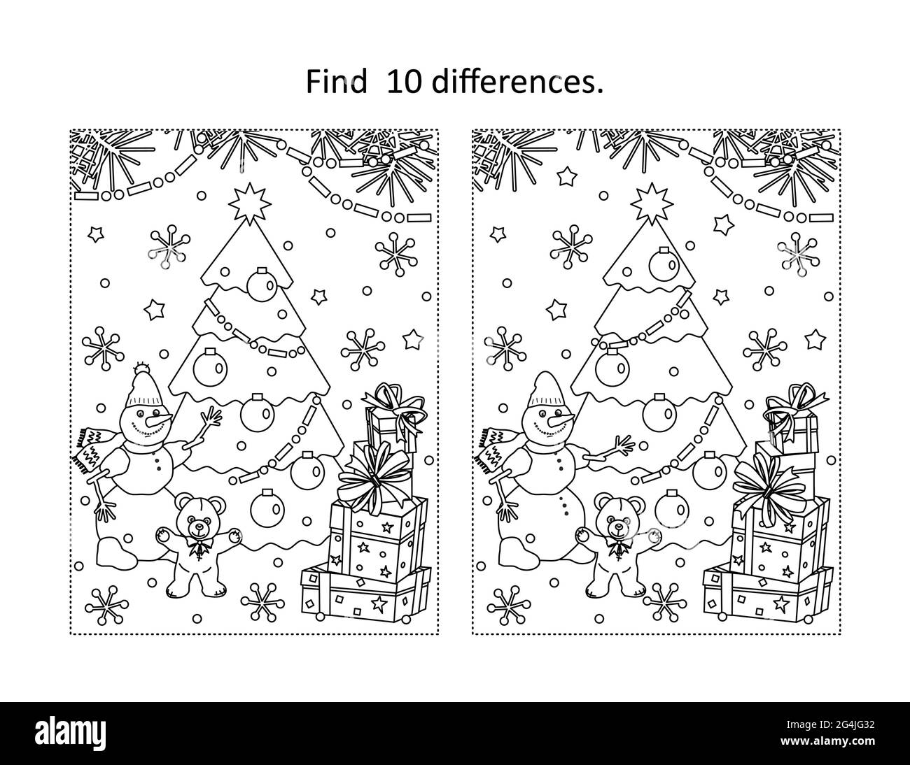 Spot the difference adult puzzle black and white stock photos images