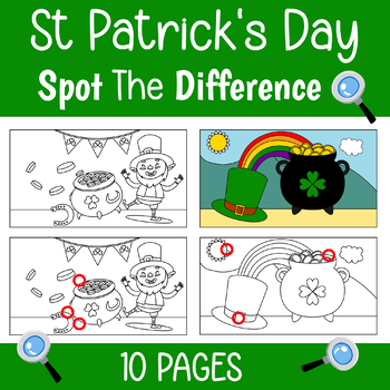 St patricks day coloring pages spot the difference st patricks day activities
