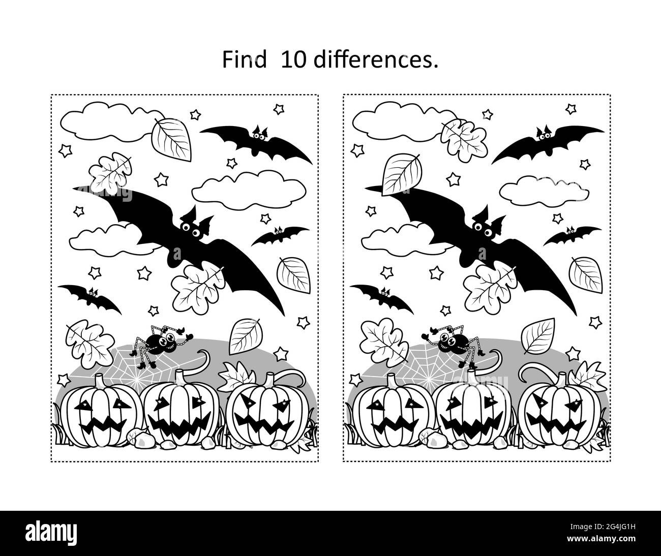 Spot the difference puzzle cut out stock images pictures