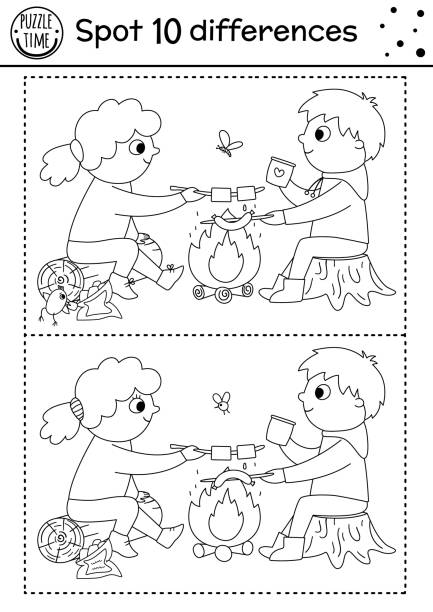 Spot the difference puzzle stock illustrations royalty