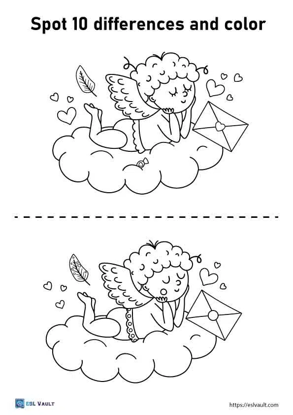 Free printable spot the difference coloring pages