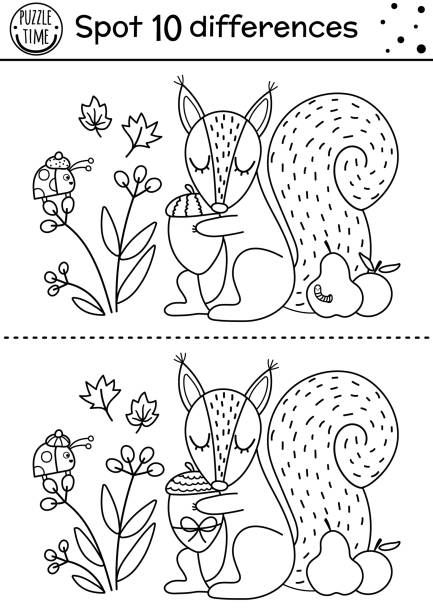 Spot the difference puzzle illustrations stock illustrations royalty