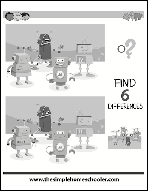 Free spot the difference worksheets easy print