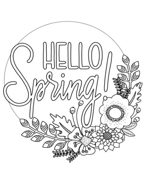 Free easy to print spring coloring pages