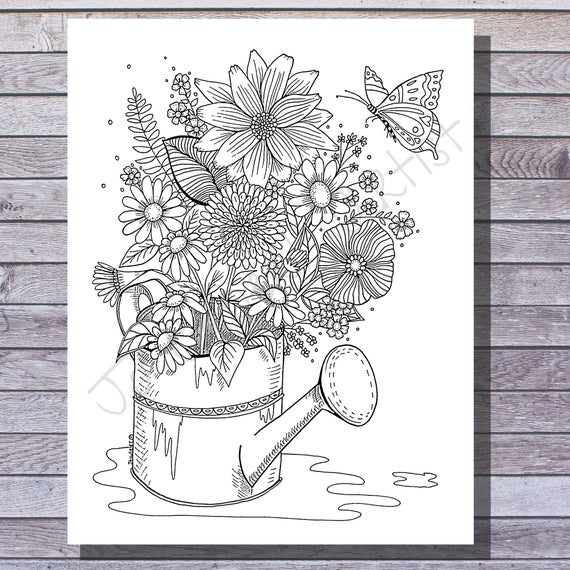 Printable spring coloring pages for adults