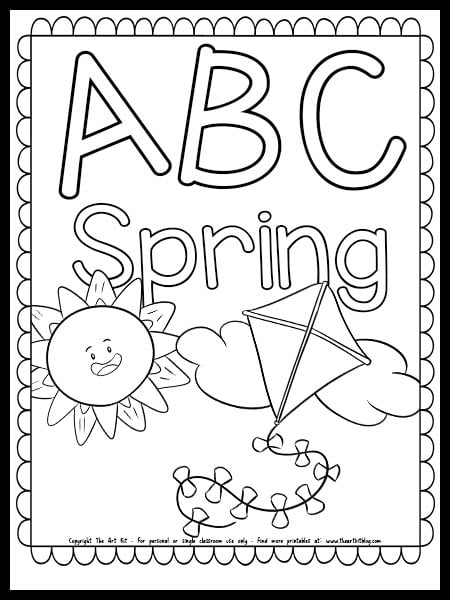 Spring alphabet letters coloring pages free printables â the art kit