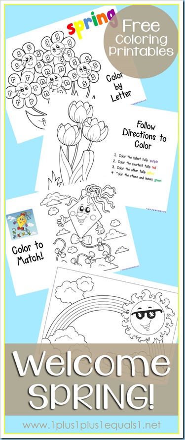 Welcome spring coloring printables