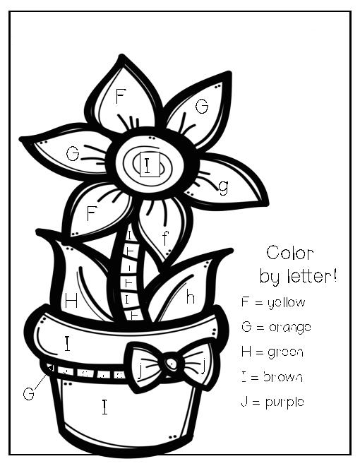 Color by letters coloring pages