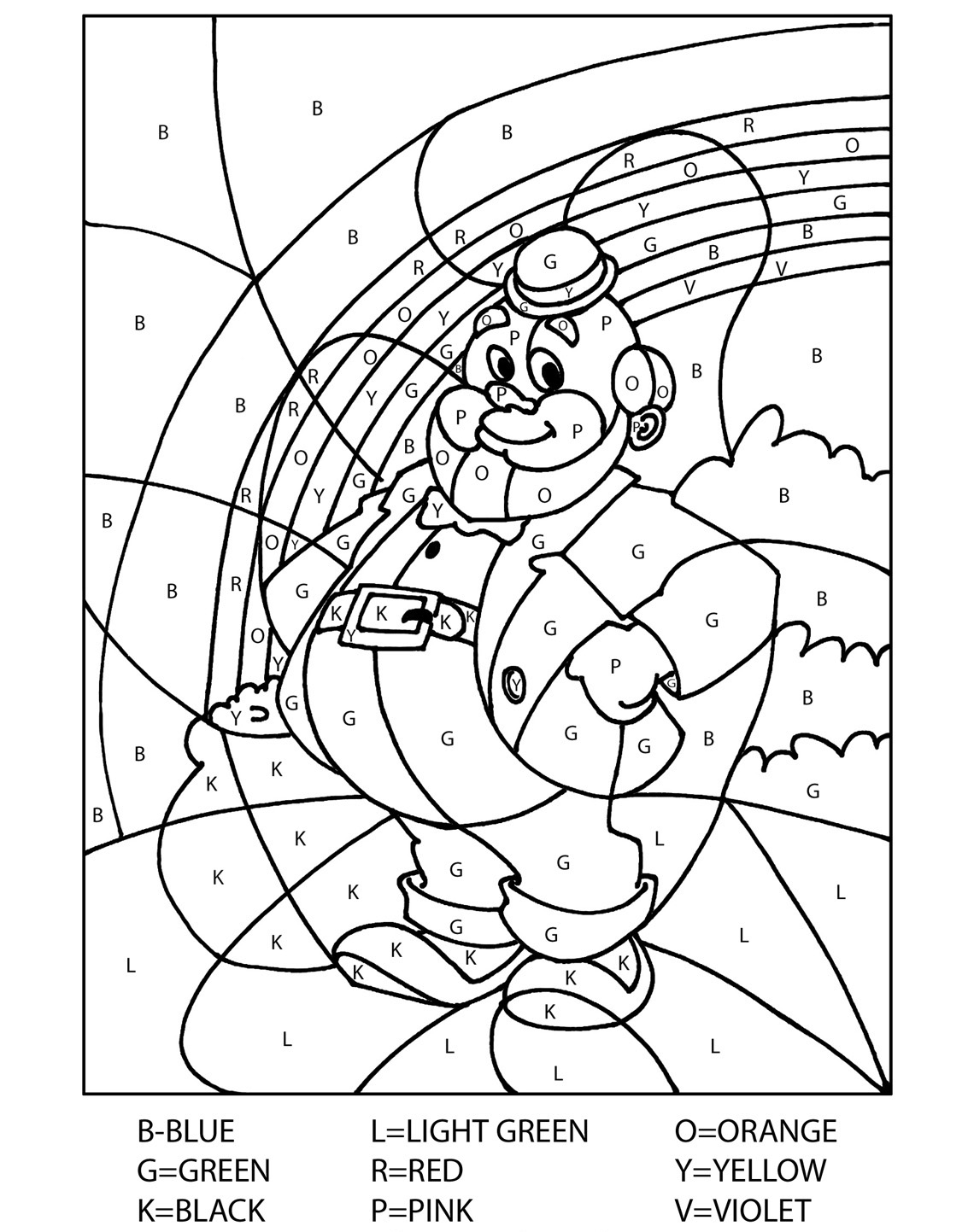 Color by letters coloring pages