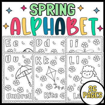 Spring alphabet coloring pages spring vocabulary words preschool alphabet