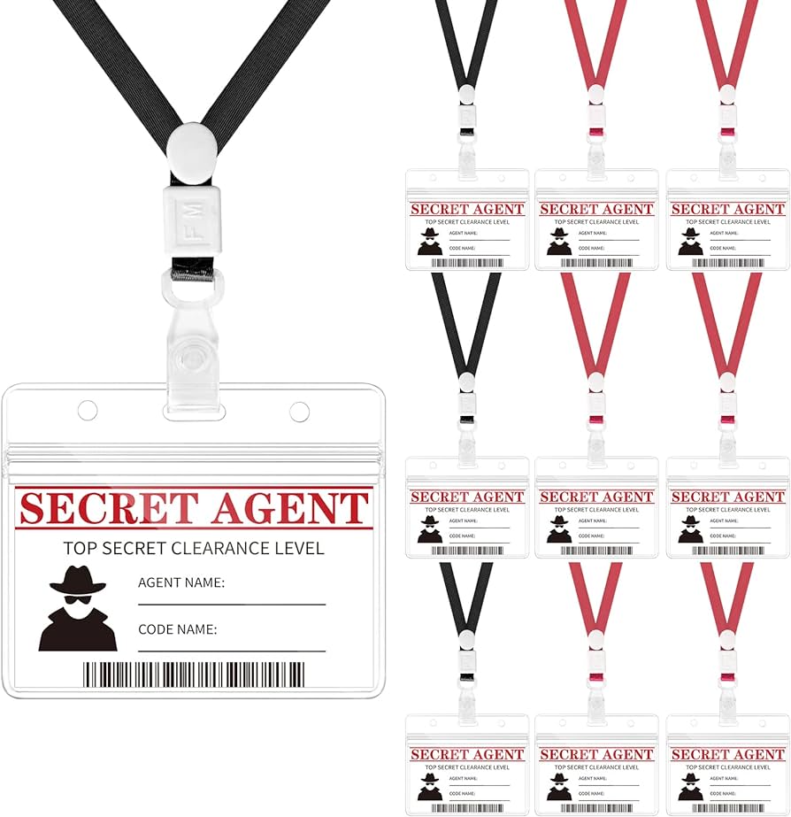 Dlugopis pieces secret agent name tags spy decorations secret agent badge top secret party favor for kids teacher classroom halloween caution party toys games