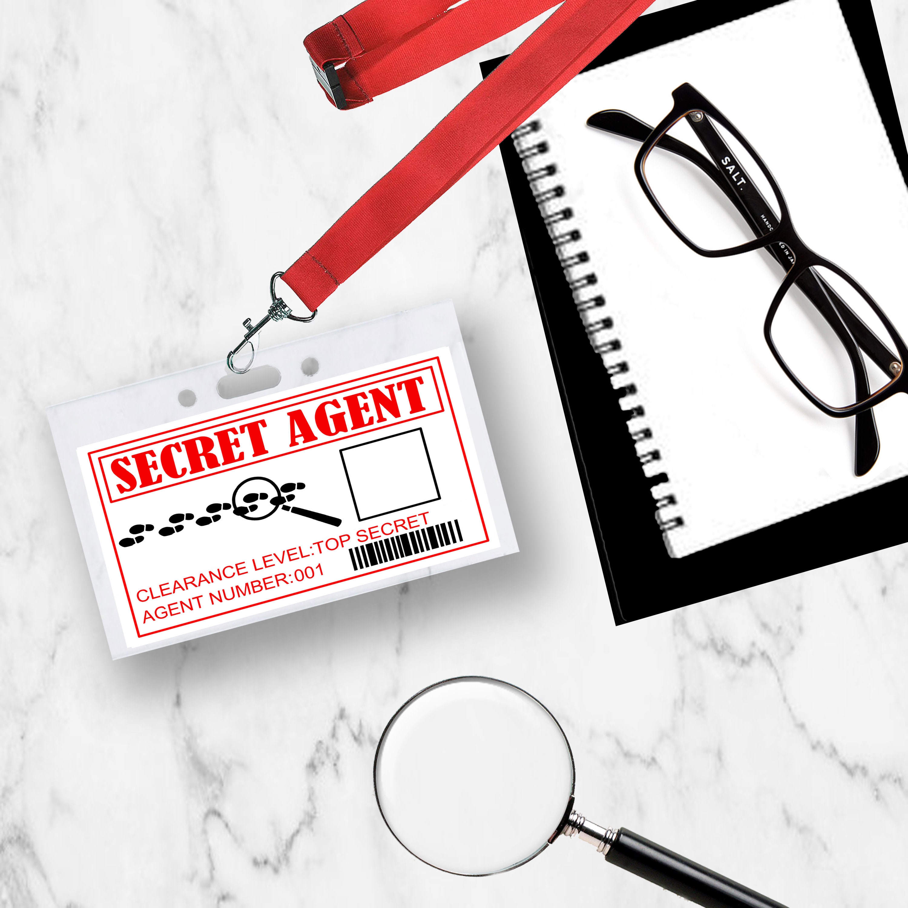 Printable id badges secret agent id card for spy birthday party printable kids spy party ideas digital name id badge for children