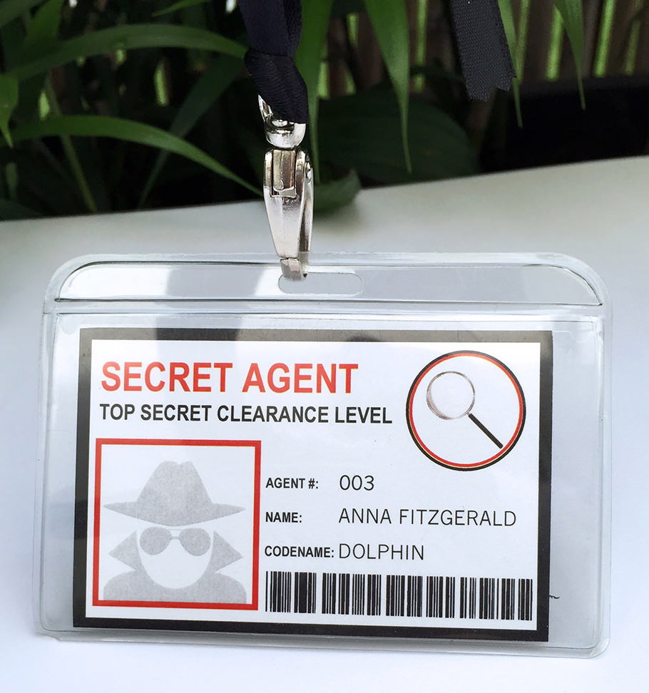 Secret agent badge template printable spy badge birthday party favor