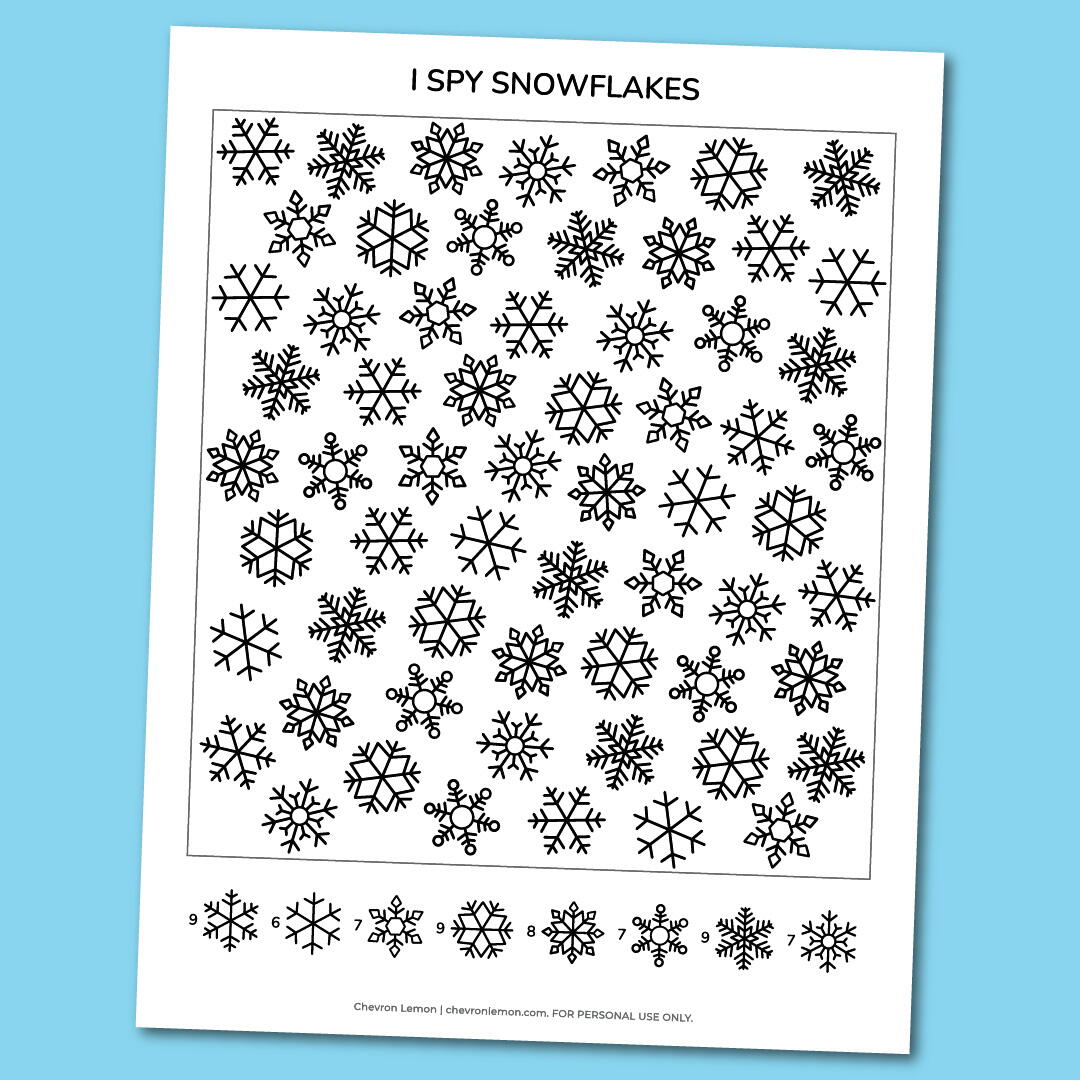 Printable i spy snowflakes activity