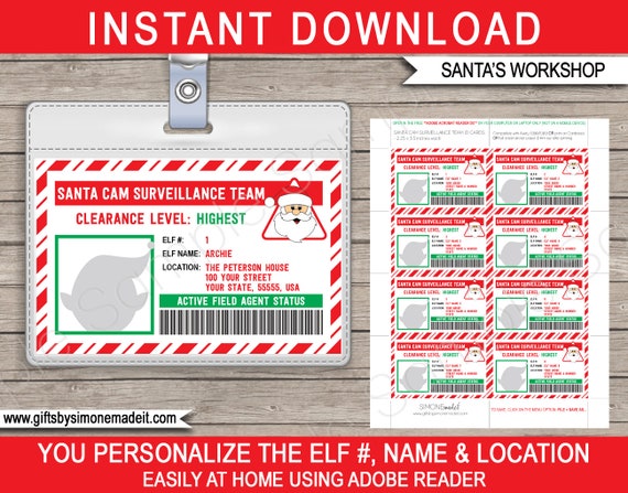 Lost elf id card printable template