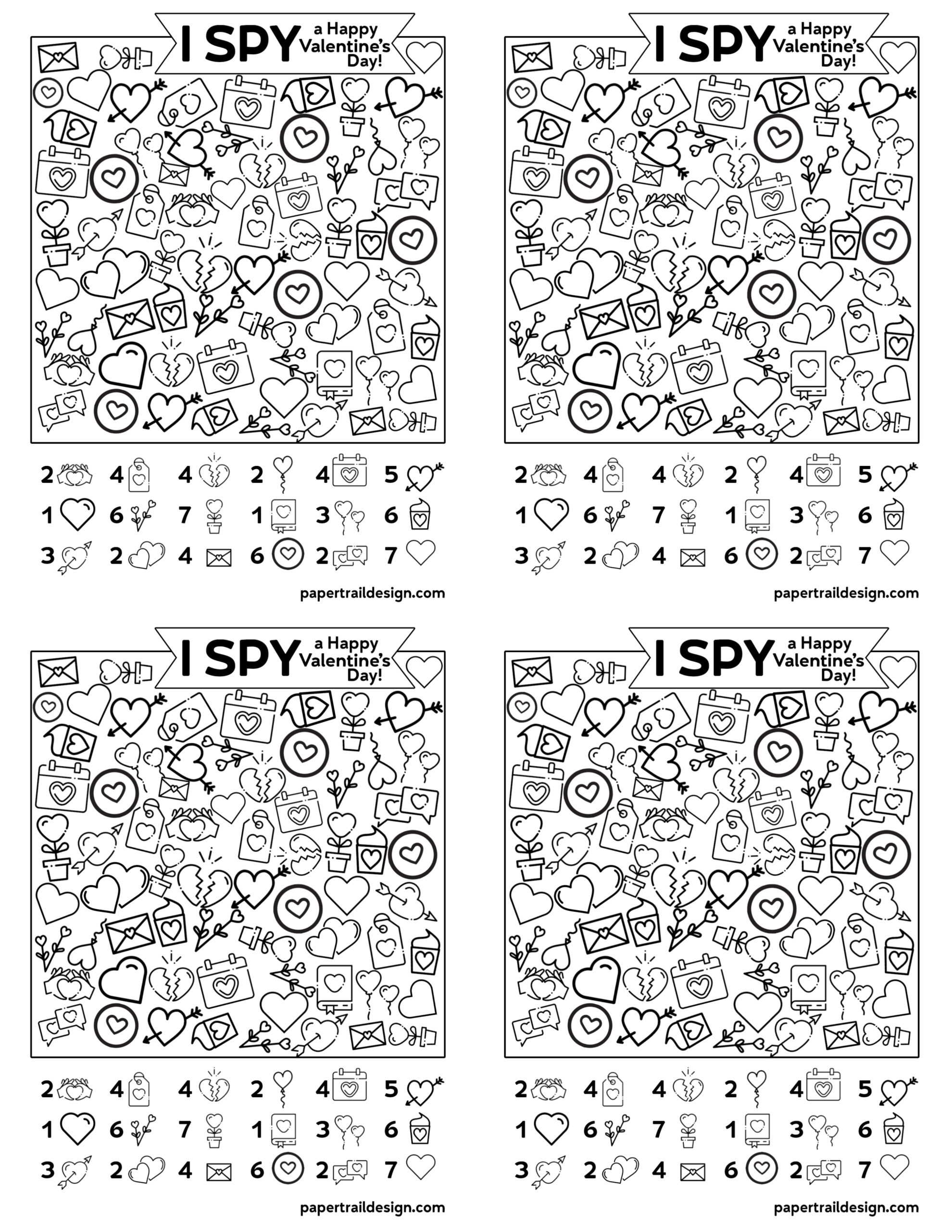 Free printable i spy valentine exchange cards