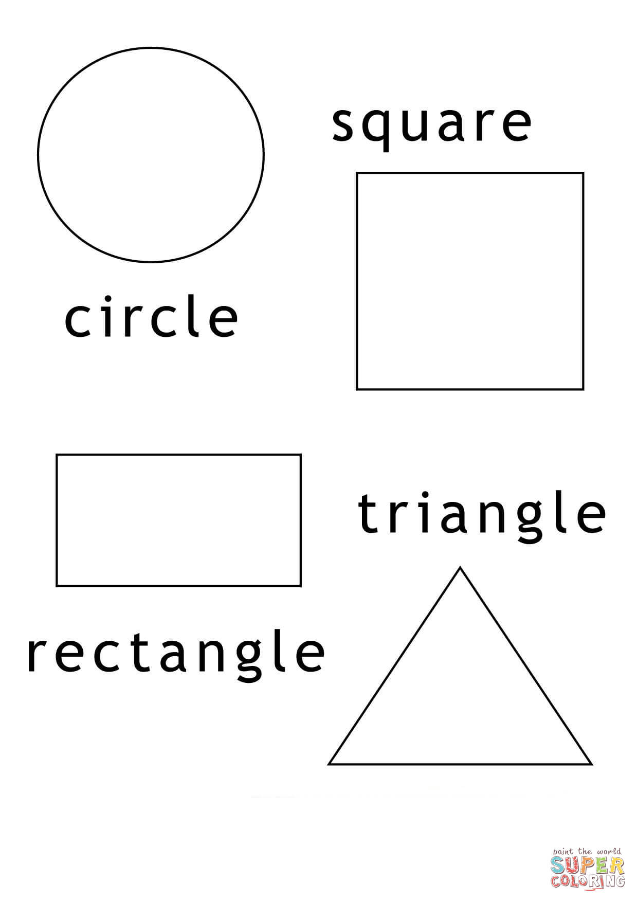 Basic geometric shapes coloring page free printable coloring pages