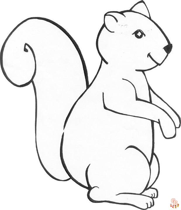 Free printable squirrel coloring pages for kids