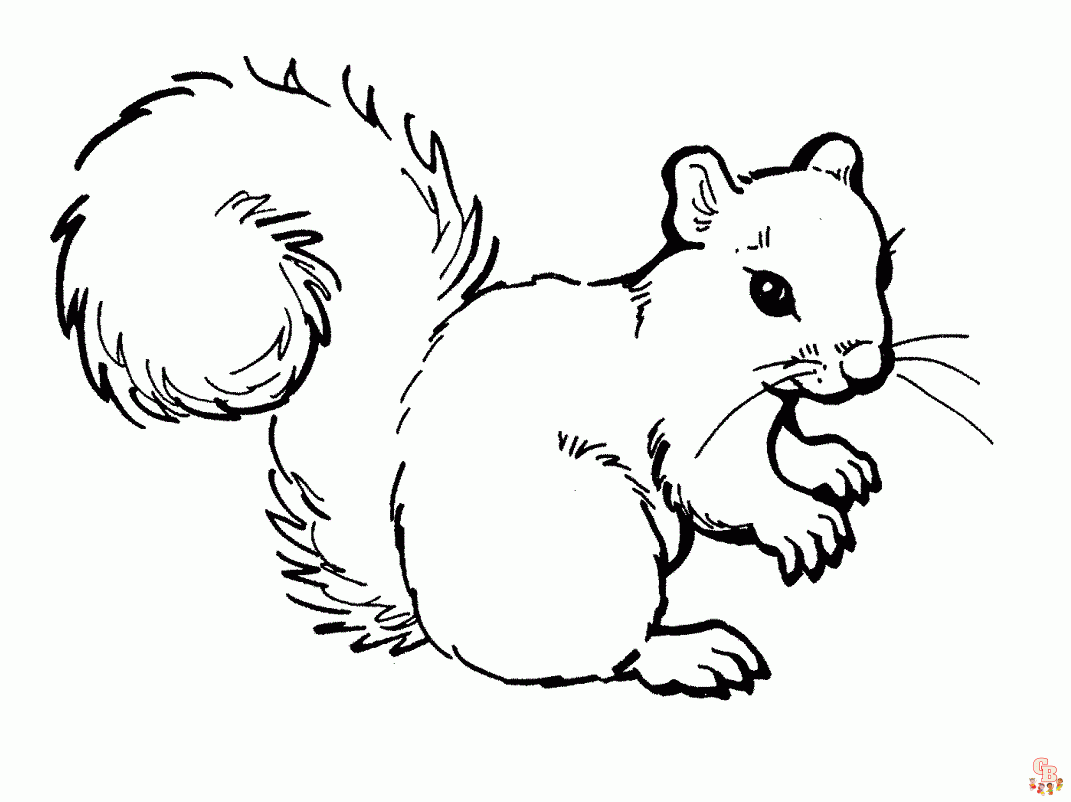 Free printable squirrel coloring pages for kids