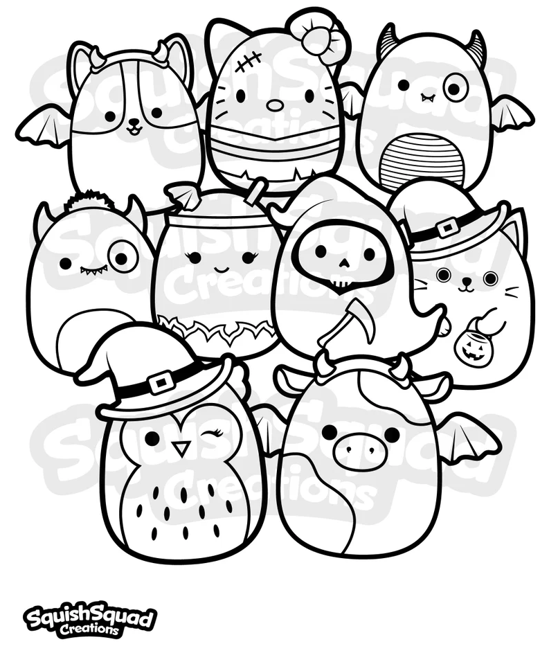 Squishmallow coloring pages printable for free download