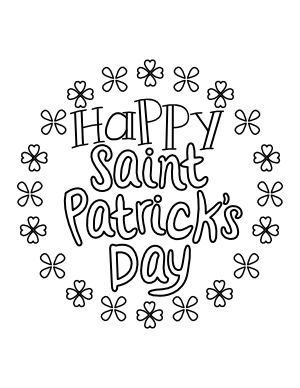 Free printable saint patricks day coloring pages