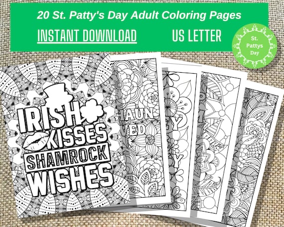 St pattys day adult coloring pages printable st pattys day coloring book for adults coloring book for adults