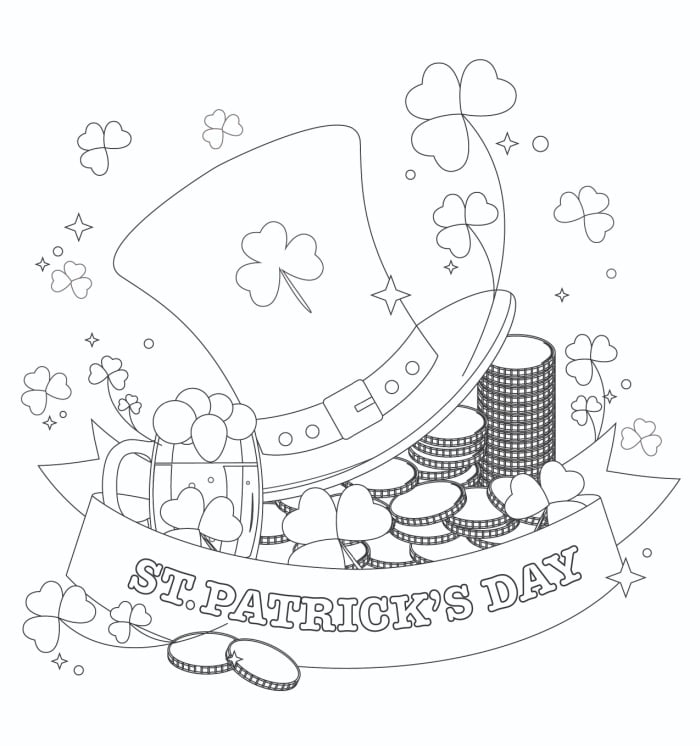 Free st patricks day coloring pages for adults