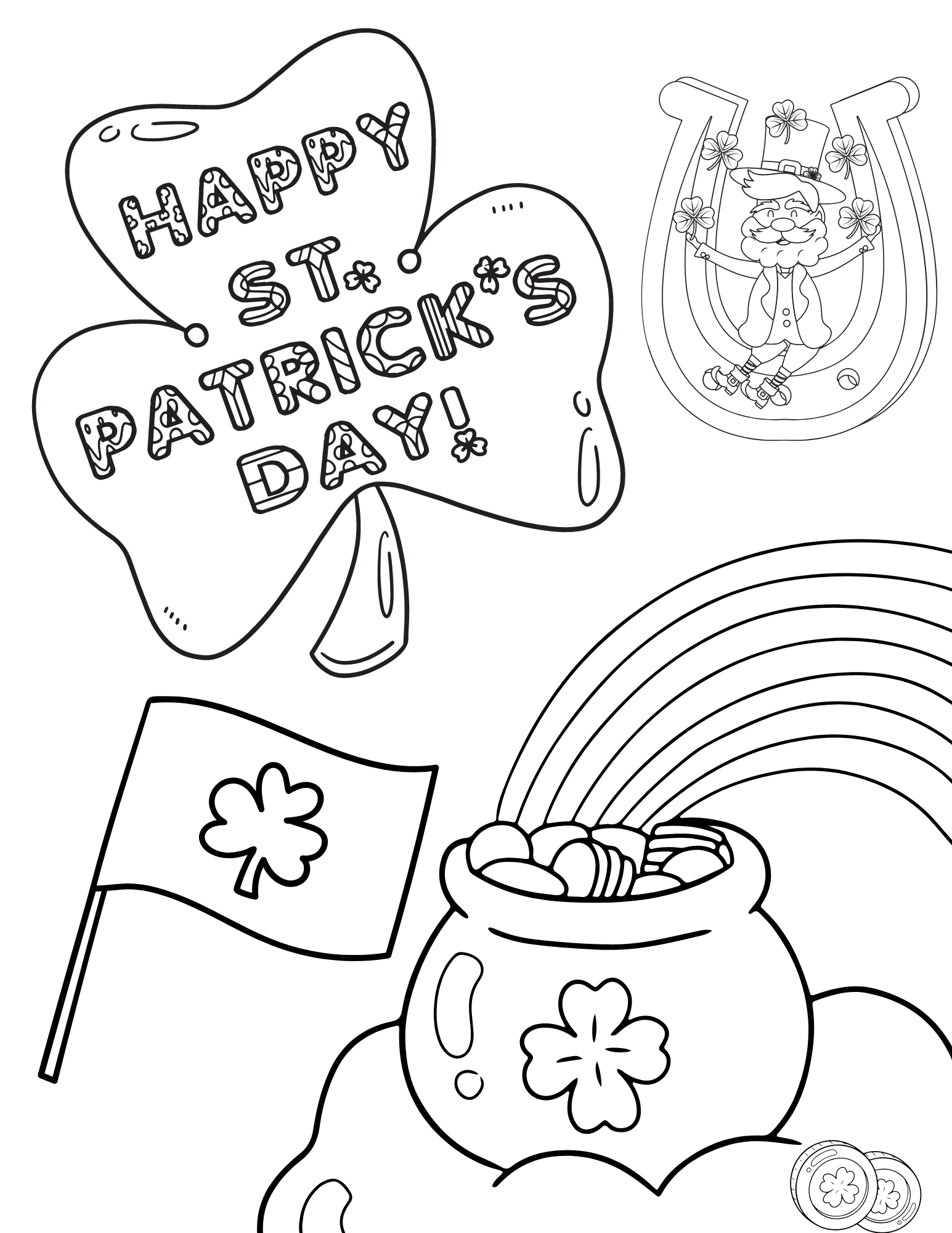 Free printable st patricks day coloring pages for kids and adults