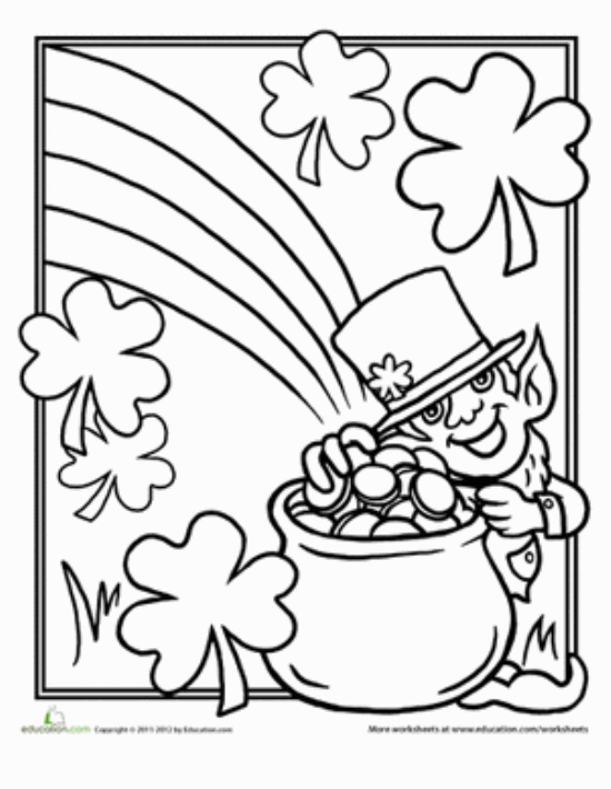 St patricks day printable coloring pages for adults kids