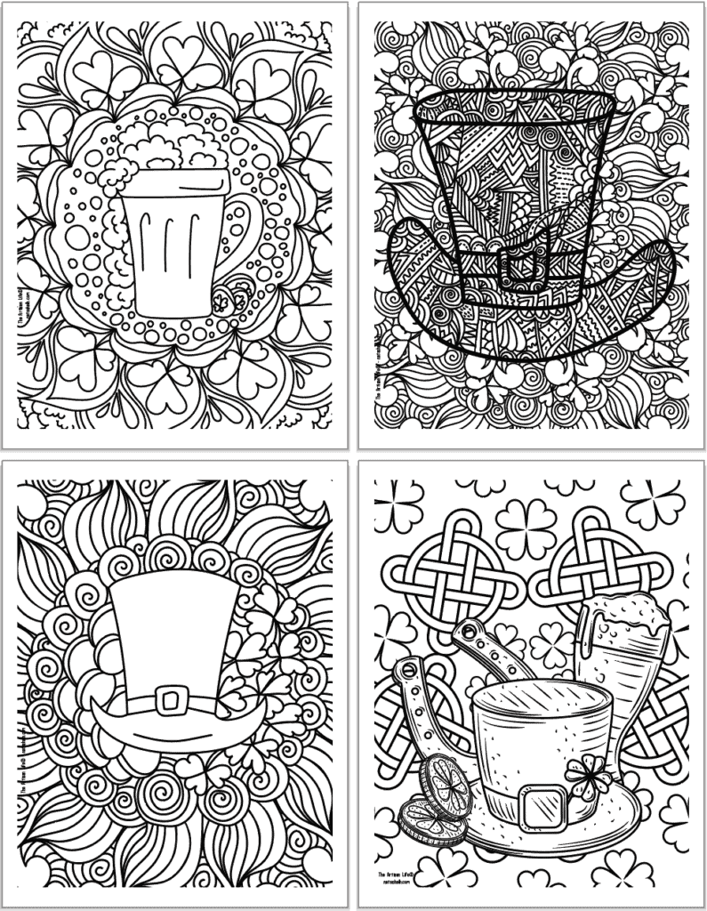 Free printable st patricks day coloring pages for adults